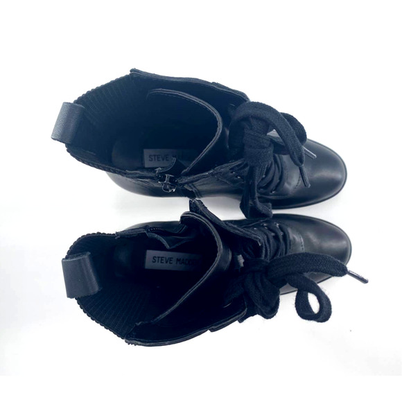 Steve Madden Latch Black Combat Boot Women's Size 8.5  LATC01S1 - Picture 7 of 9